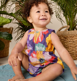 Tea Collection Peek-A-Boo Back Baby Romper Large Tropical Floral