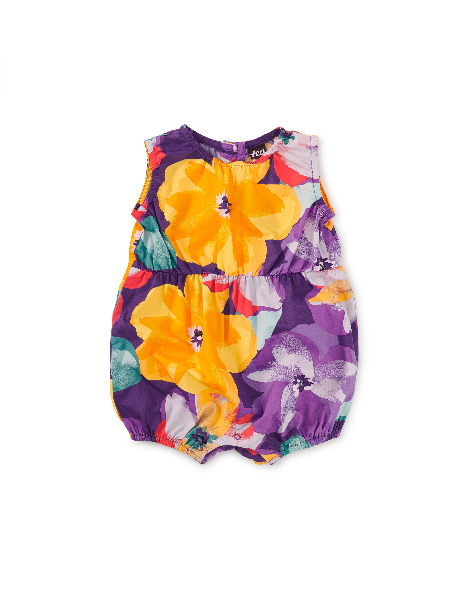 Tea Collection Peek-A-Boo Back Baby Romper Large Tropical Floral