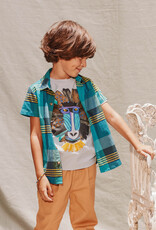 Tea Collection Mandrill Monkey Graphic Tee Blue Fog