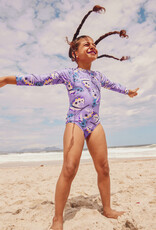 Tea Collection Long Sleeve One Piece Swimsuit Carnival Butterfly