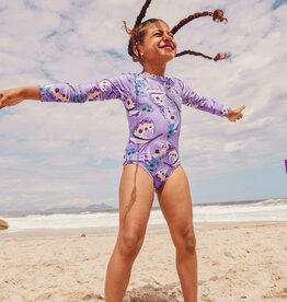 Tea Collection Long Sleeve One Piece Swimsuit Carnival Butterfly