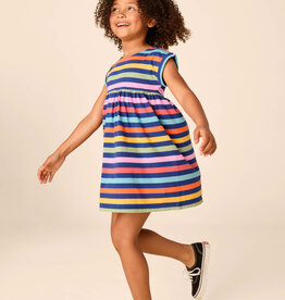 Tea Collection Short Sleeve Empire Dress Nightfall Stripe