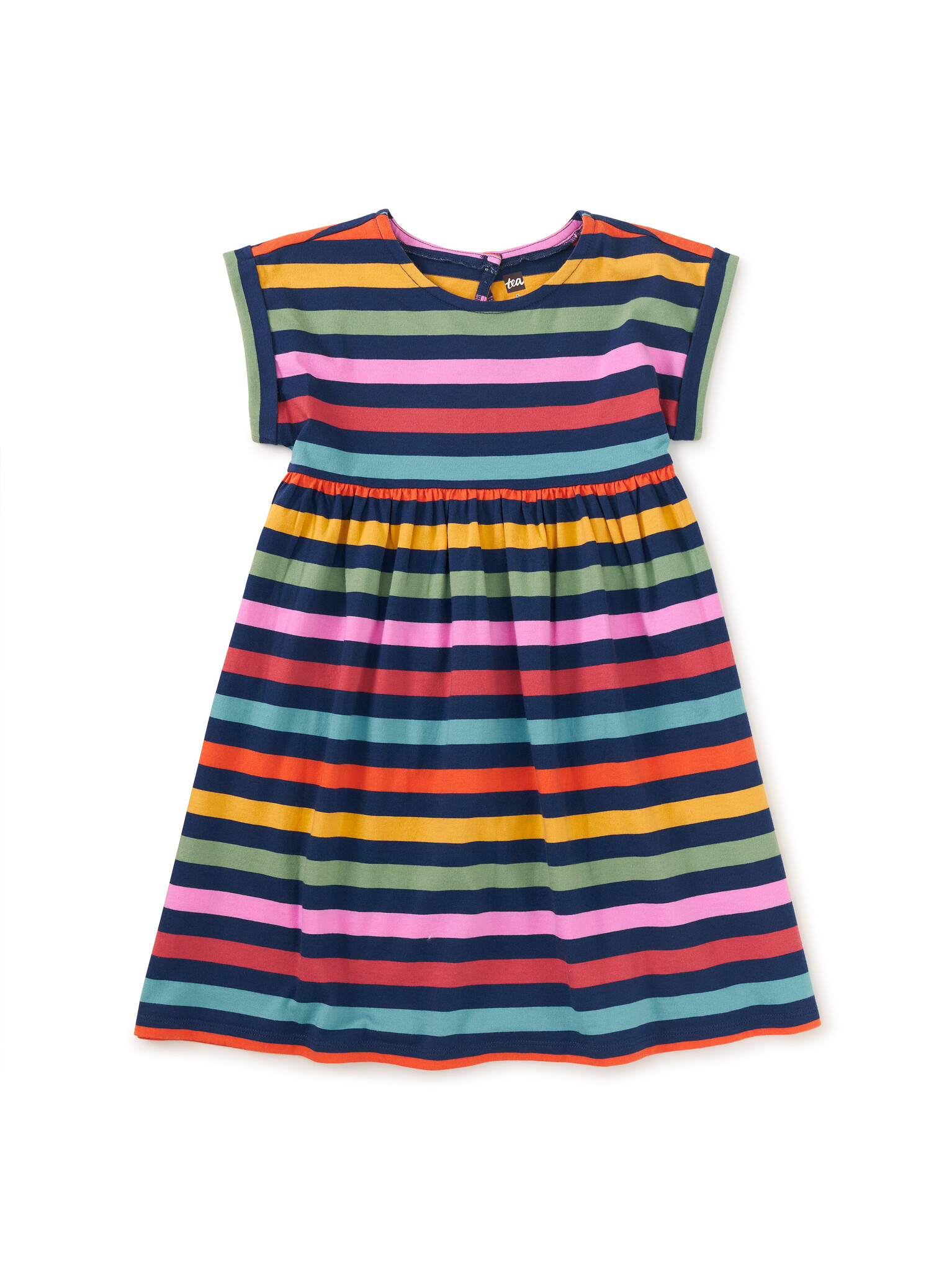 Tea Collection Short Sleeve Empire Dress Nightfall Stripe