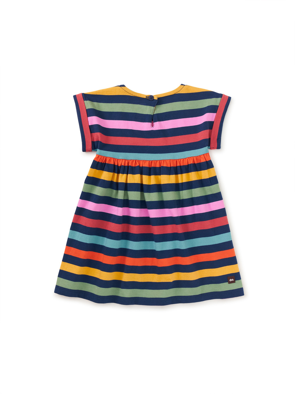 Tea Collection Short Sleeve Empire Dress Nightfall Stripe