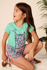 Tea Collection Floral Cat Graphic Tee Turquesa