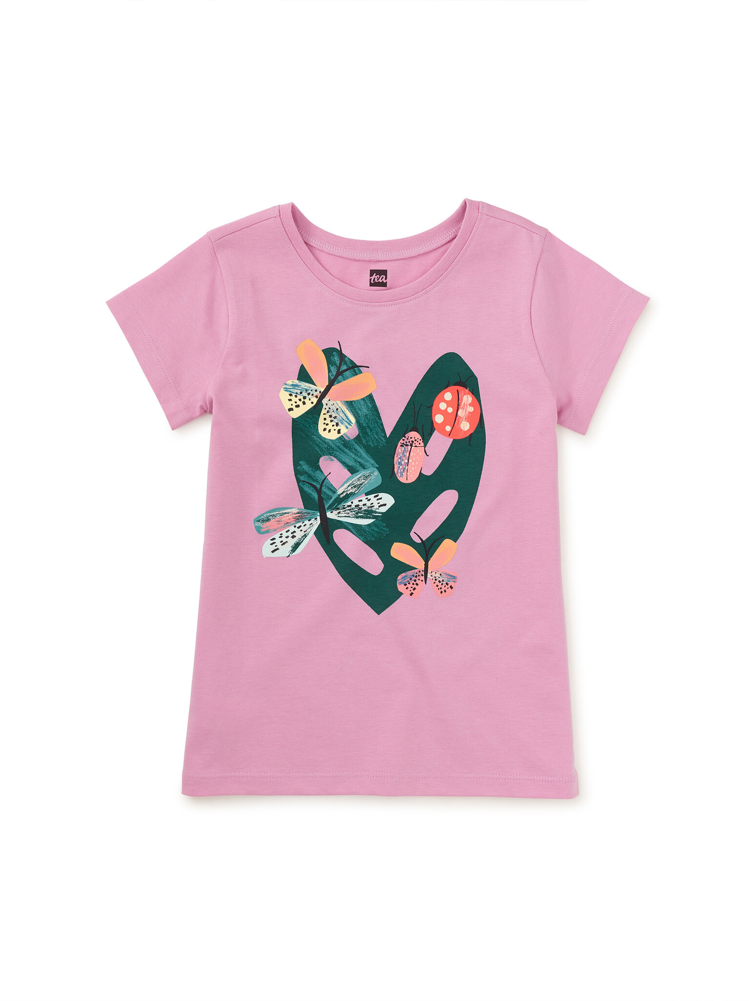 Tea Collection Painted Insects Graphic Tee Mauve Mist