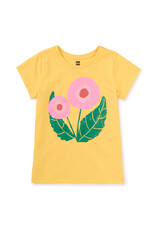 Tea Collection Button Flower Graphic Tee Del Sol