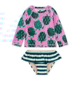 Tea Collection Rash Guard Baby Swimsuit Tiled Turtles