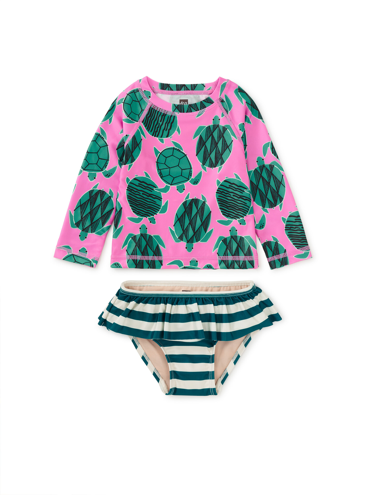 Tea Collection Rash Guard Baby Swimsuit Tiled Turtles
