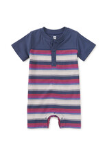 Tea Collection Henley Baby Romper Triumph Stripe