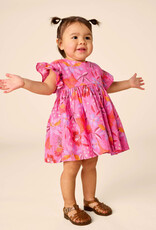 Tea Collection Ruffle Sleeve Baby Dress Set Brazilian Painted Floral