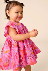Tea Collection Ruffle Sleeve Baby Dress Set Brazilian Painted Floral