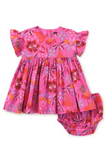Tea Collection Ruffle Sleeve Baby Dress Set Brazilian Painted Floral