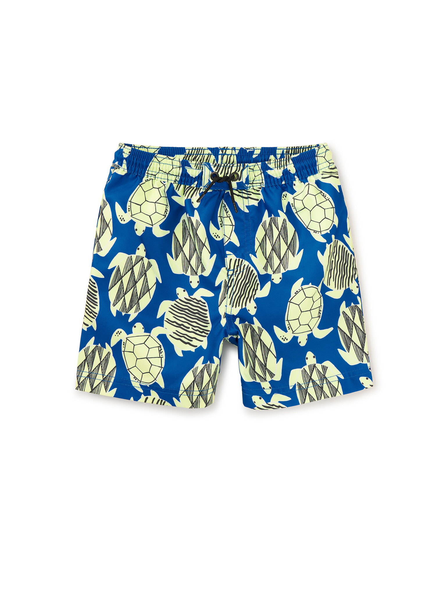 Tea Collection Mid-Length Swim Trunks Tiled Turtles