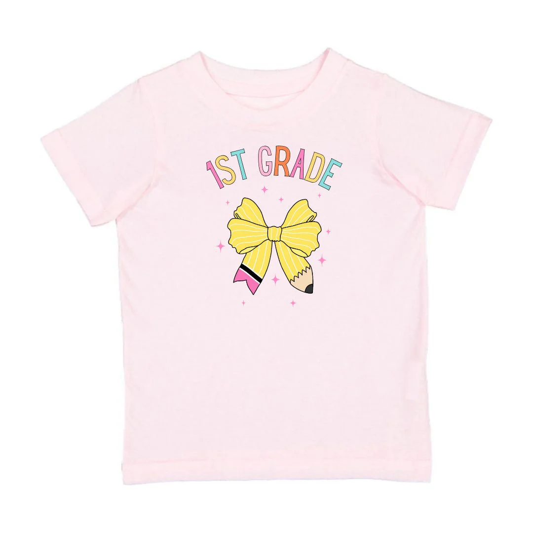 Sweet Wink First Grade Pencil Bow Short Sleeve T-Shirt