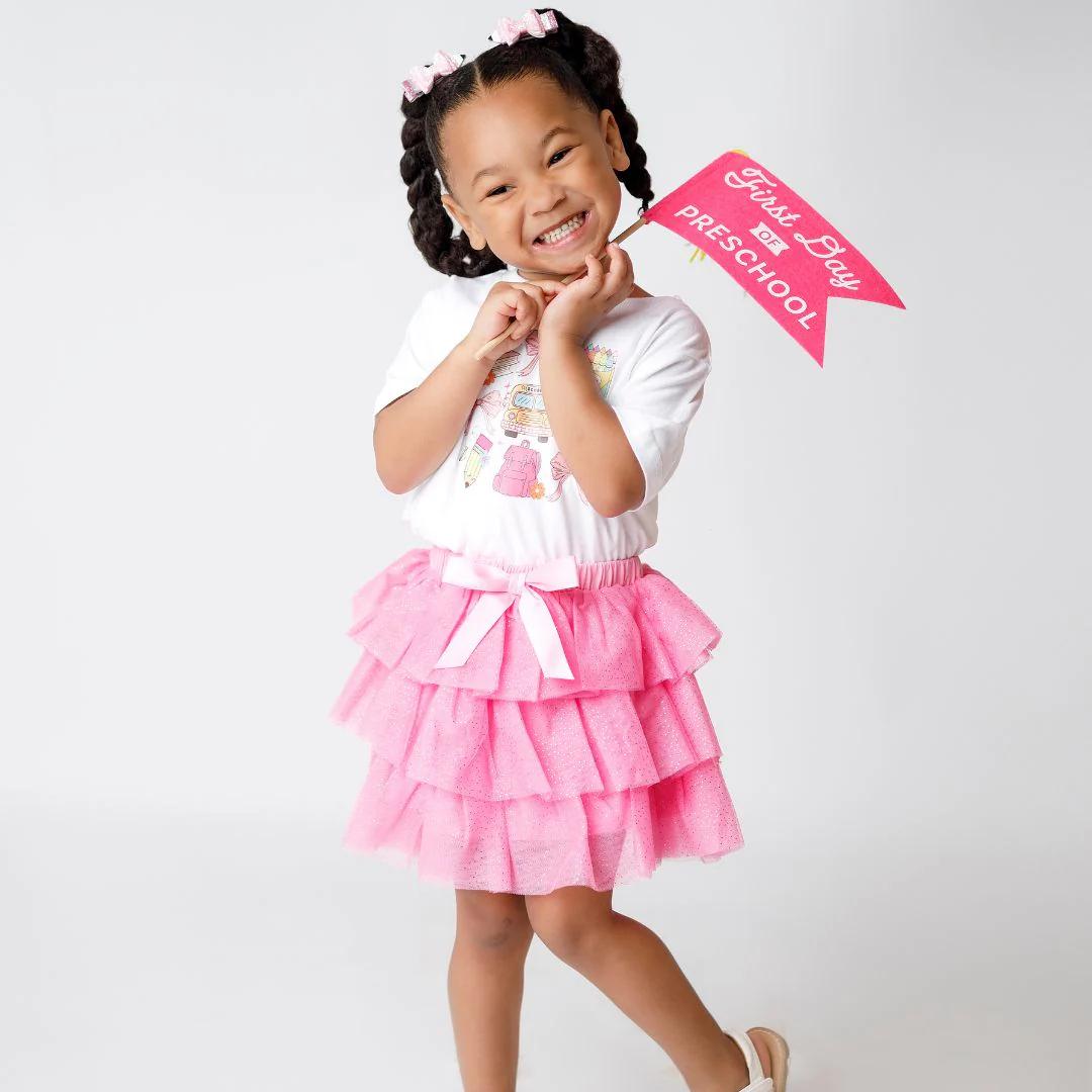Sweet Wink Raspberry Bow Tiered Tutu