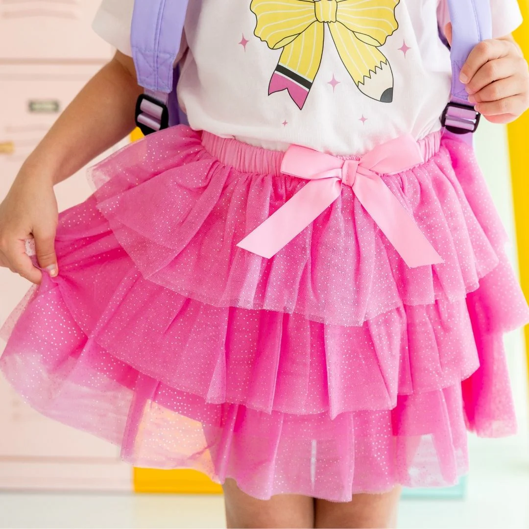 Sweet Wink Raspberry Bow Tiered Tutu