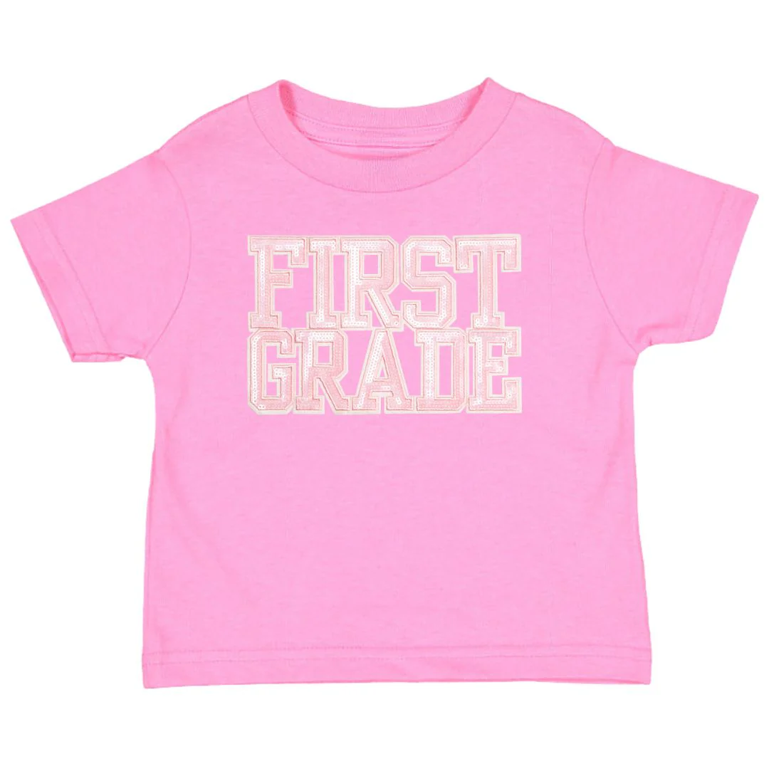 Sweet Wink First Grade Sequin Patch Short Sleeve T-Shirt