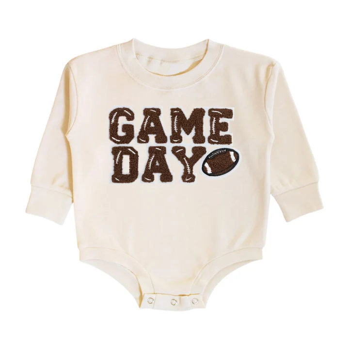 Sweet Wink Game Day Patch Long Sleeve Romper