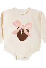 Sweet Wink Coquette Football Patch Long Sleeve Romper
