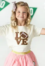 Sweet Wink Football Love Patch Short Sleeve T-Shirt