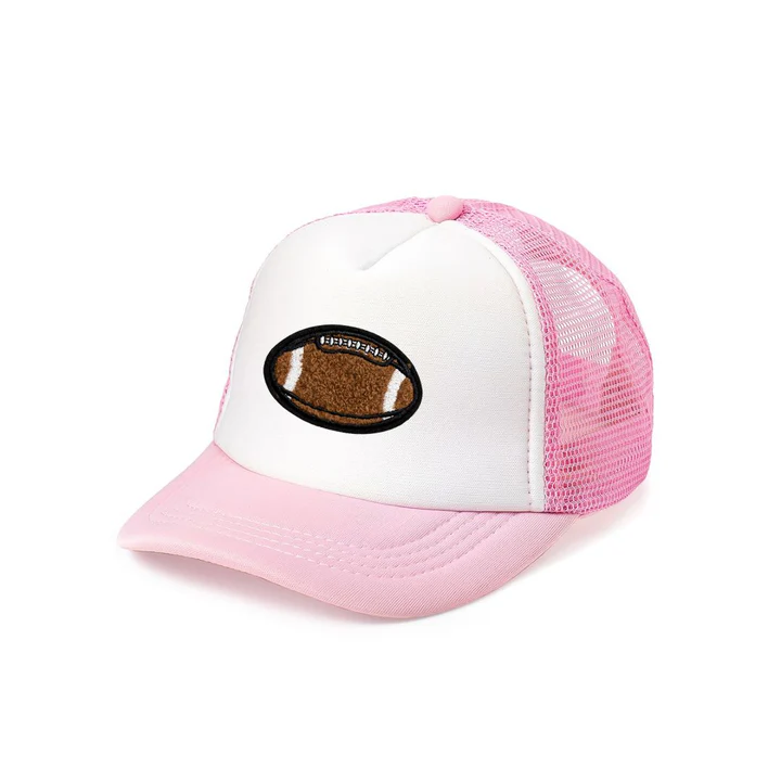 Sweet Wink Football Patch Trucker Hat Pink/White