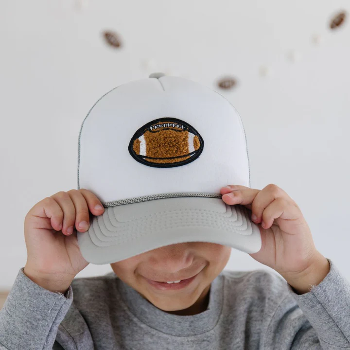 Sweet Wink Football Patch Trucker Hat Gray/White