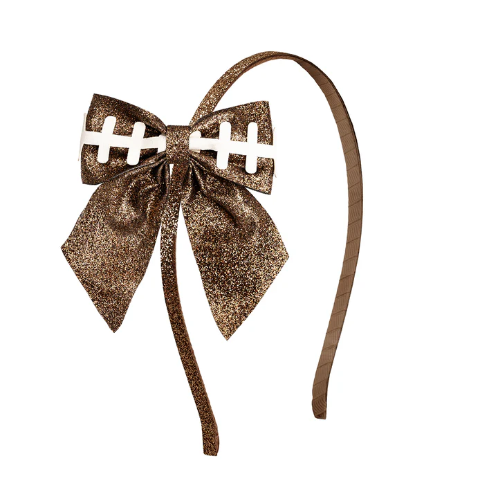 Sweet Wink Football Bow Headband (Hard Band)