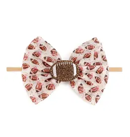 Sweet Wink Football Cutie Tulle Bow Baby Headband