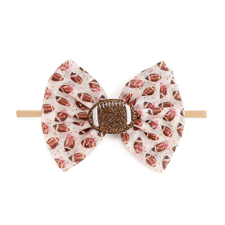 Sweet Wink Football Cutie Tulle Bow Baby Headband