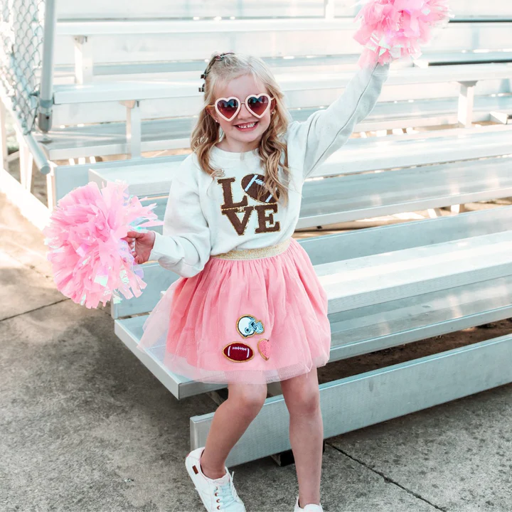 Sweet Wink Football Love Patch Sweatshirt Natural