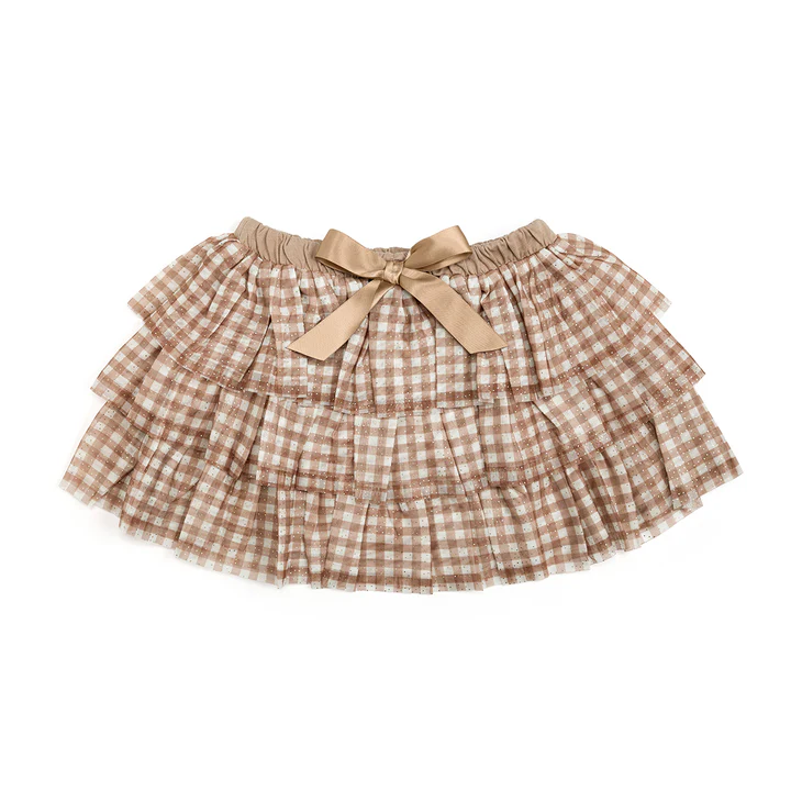 Sweet Wink Gingham Printed Tulle Tiered Tutu