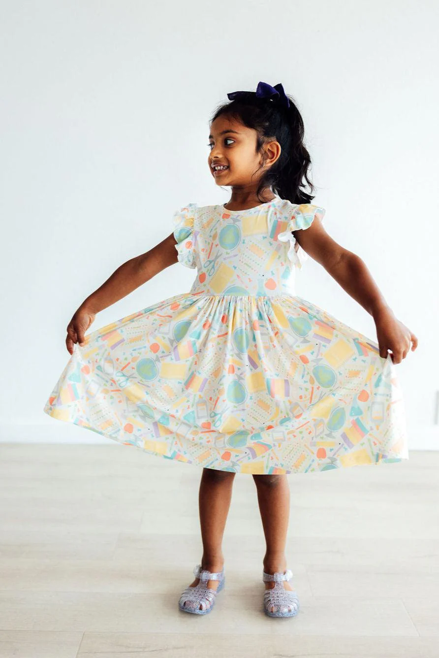 Mila & Rose Campus Cutie Flutter Sleeve Twirl Dress