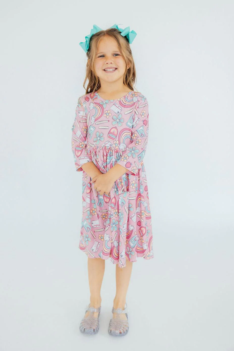 Mila & Rose Dream Big Little One 3/4 Pocket Twirl Dress