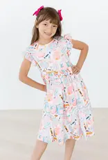 Mila & Rose Class Act Flutter Sleeve Twirl Dress