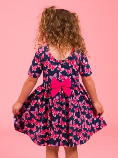 RuffleButts + RuggedButts Short Sleeve Knit Twirl Dress