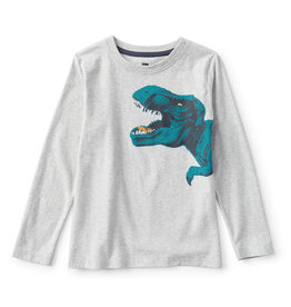 Tea Collection Flexin' Rex Graphic Tee Light Grey Heather