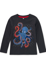 Tea Collection Minhwa Octopus Graphic Tee Indigo
