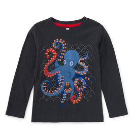 Tea Collection Minhwa Octopus Graphic Tee Indigo