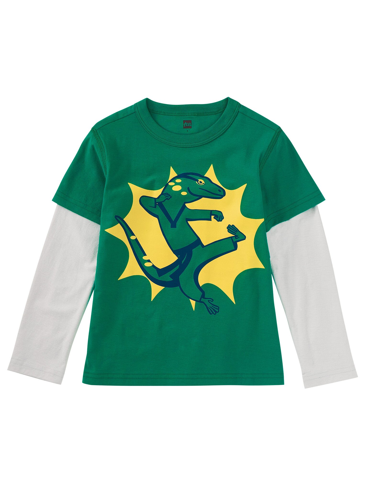 Tea Collection Taekwondo Lizard Layered Tee Viridian