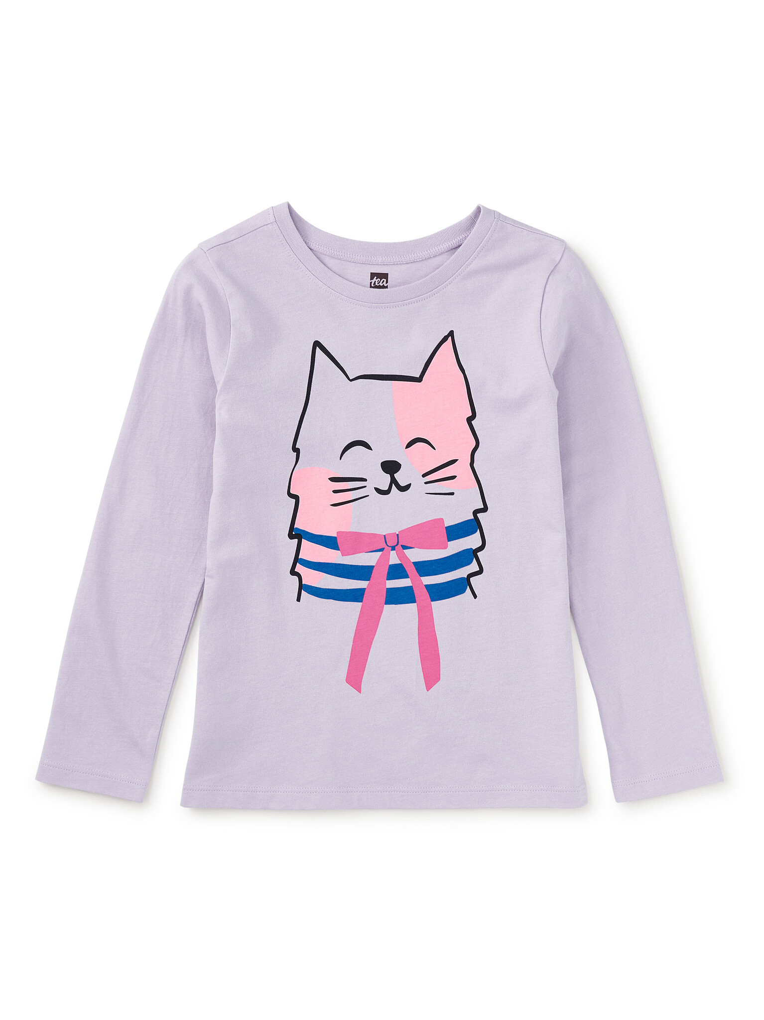 Tea Collection Bowtie Kitty Graphic Tee Soft Wisteria