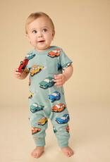 Tea Collection Pocket Baby Romper Vintage Cars