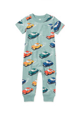 Tea Collection Pocket Baby Romper Vintage Cars