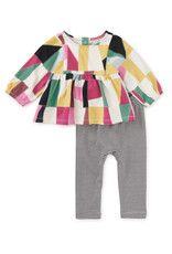 Tea Collection Boho Top & Pants Baby Set Pojagi Patchwork