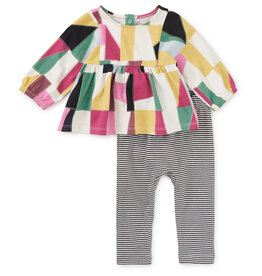 Tea Collection Boho Top & Pants Toddler Set Pojagi Patchwork