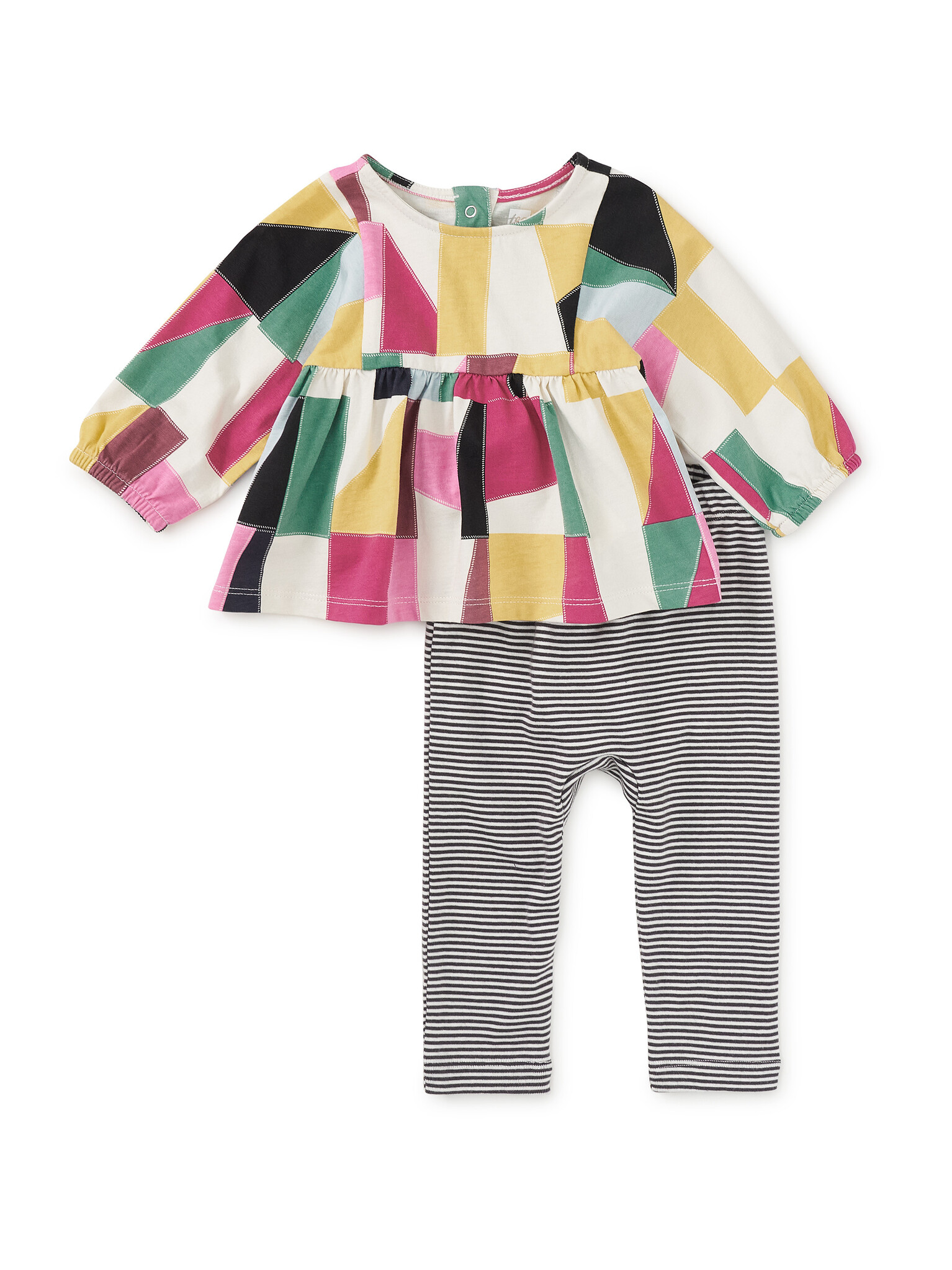 Tea Collection Boho Top & Pants Toddler Set Pojagi Patchwork