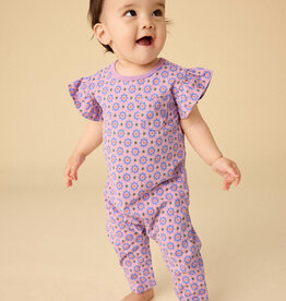 Tea Collection Ruffle Sleeve Baby Romper Korean Tiles