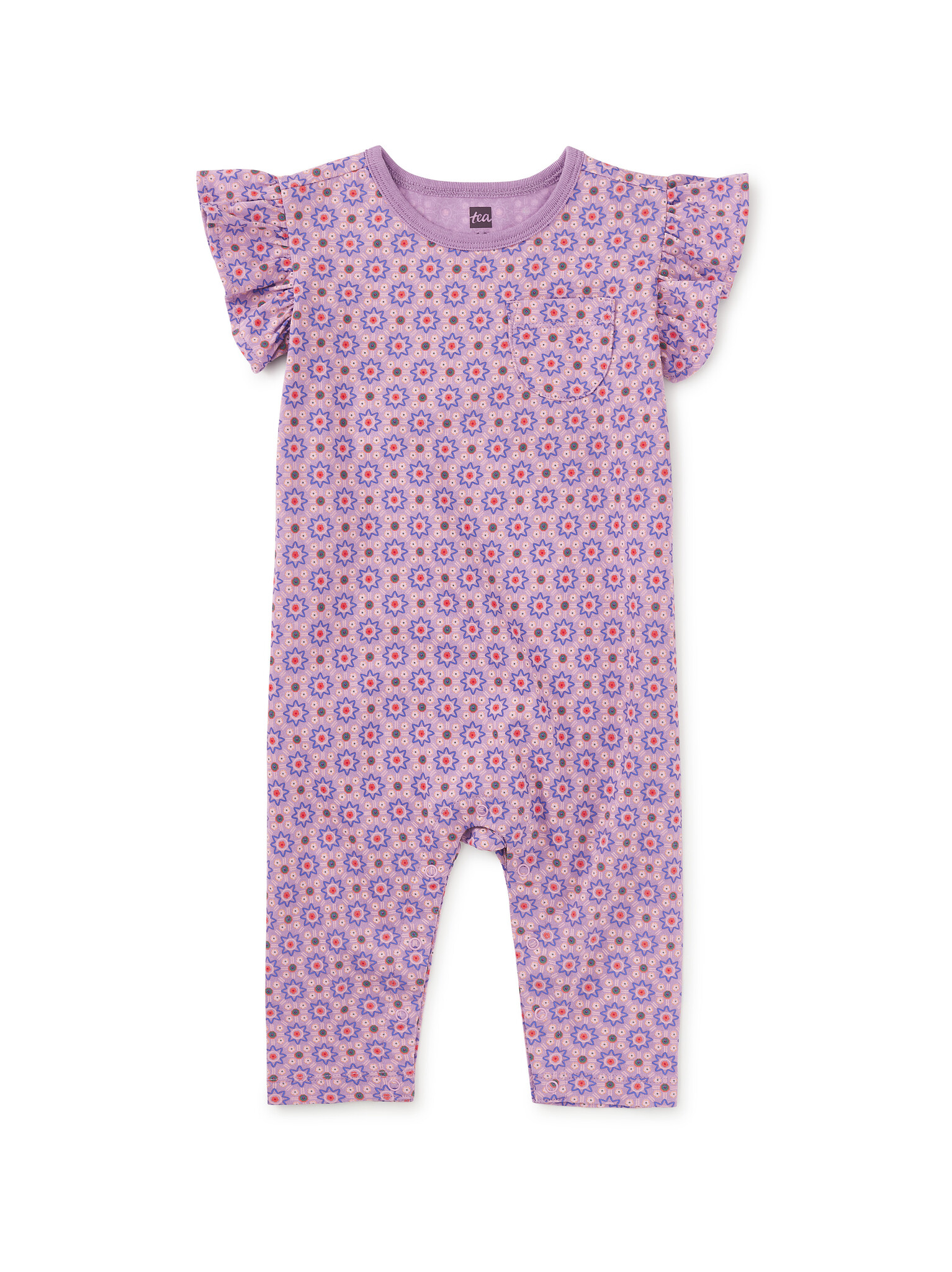 Tea Collection Ruffle Sleeve Baby Romper Korean Tiles