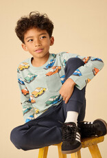 Tea Collection Long Sleeve Printed Pocket Tee Vintage Cars