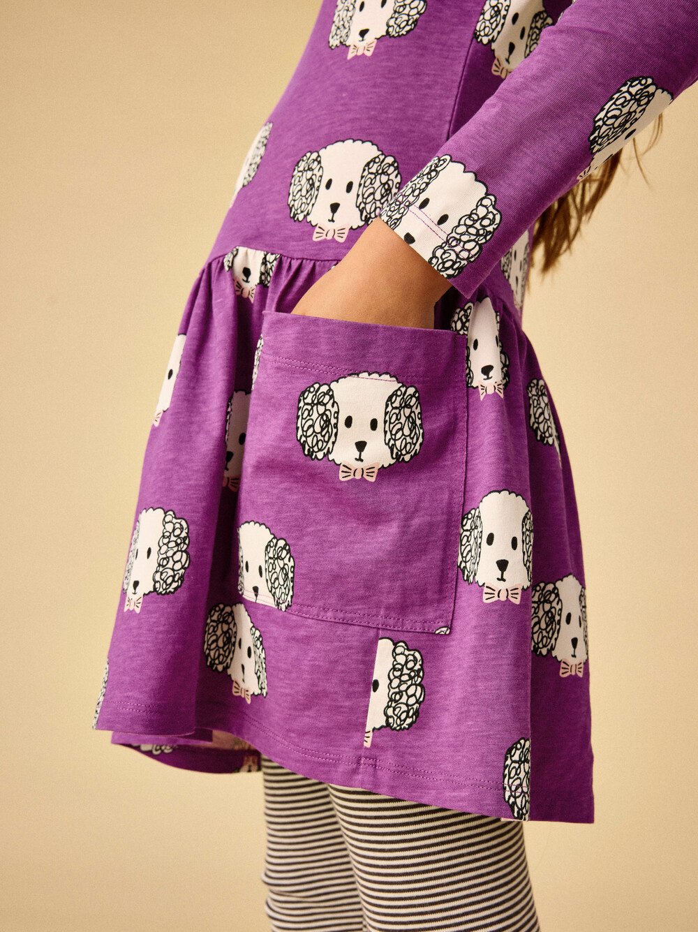 Tea Collection Long Sleeve Pocket Dress Maltipoo